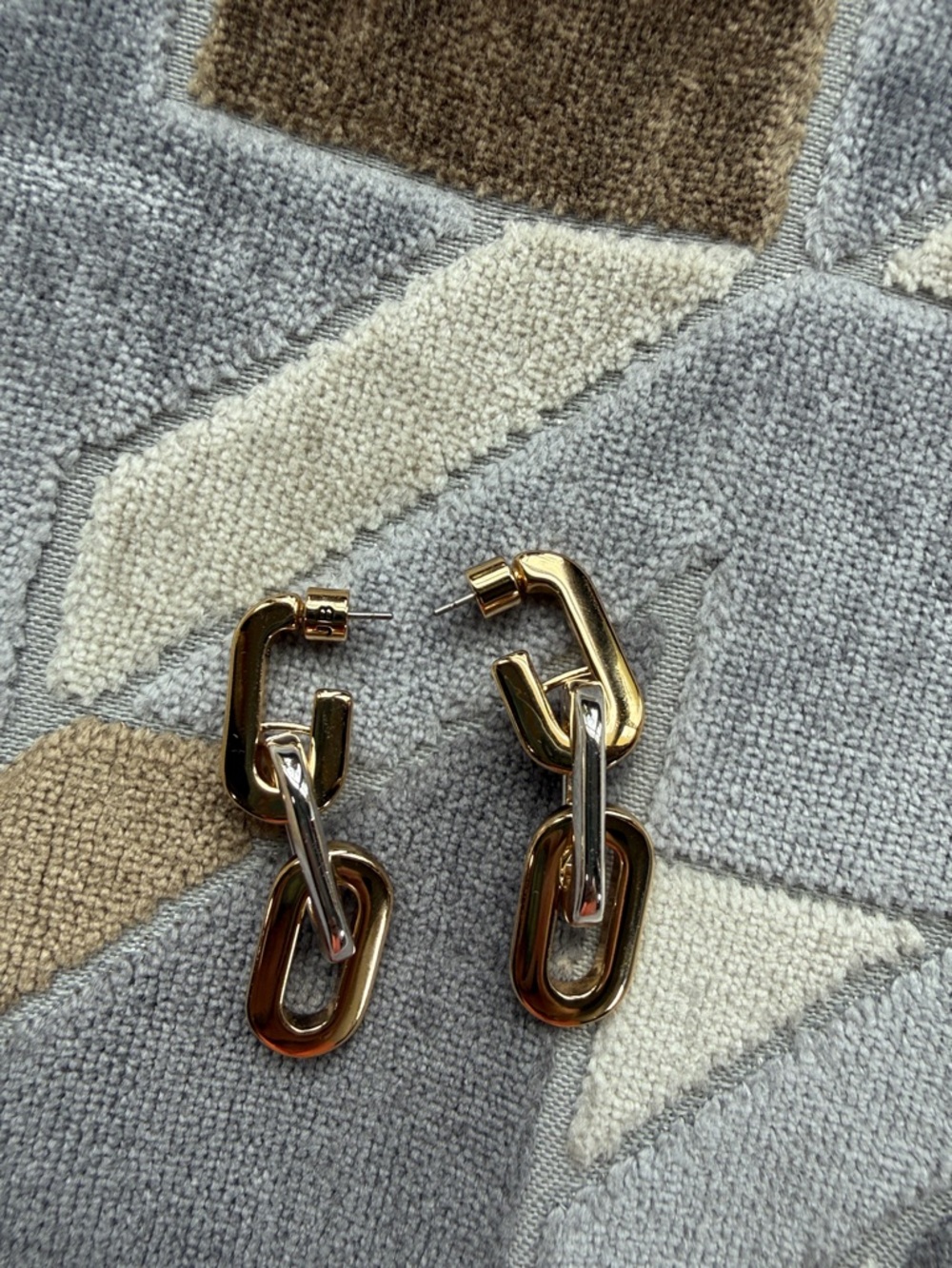 Two-Tone Linked Drop Earrings - Women's Jewelry